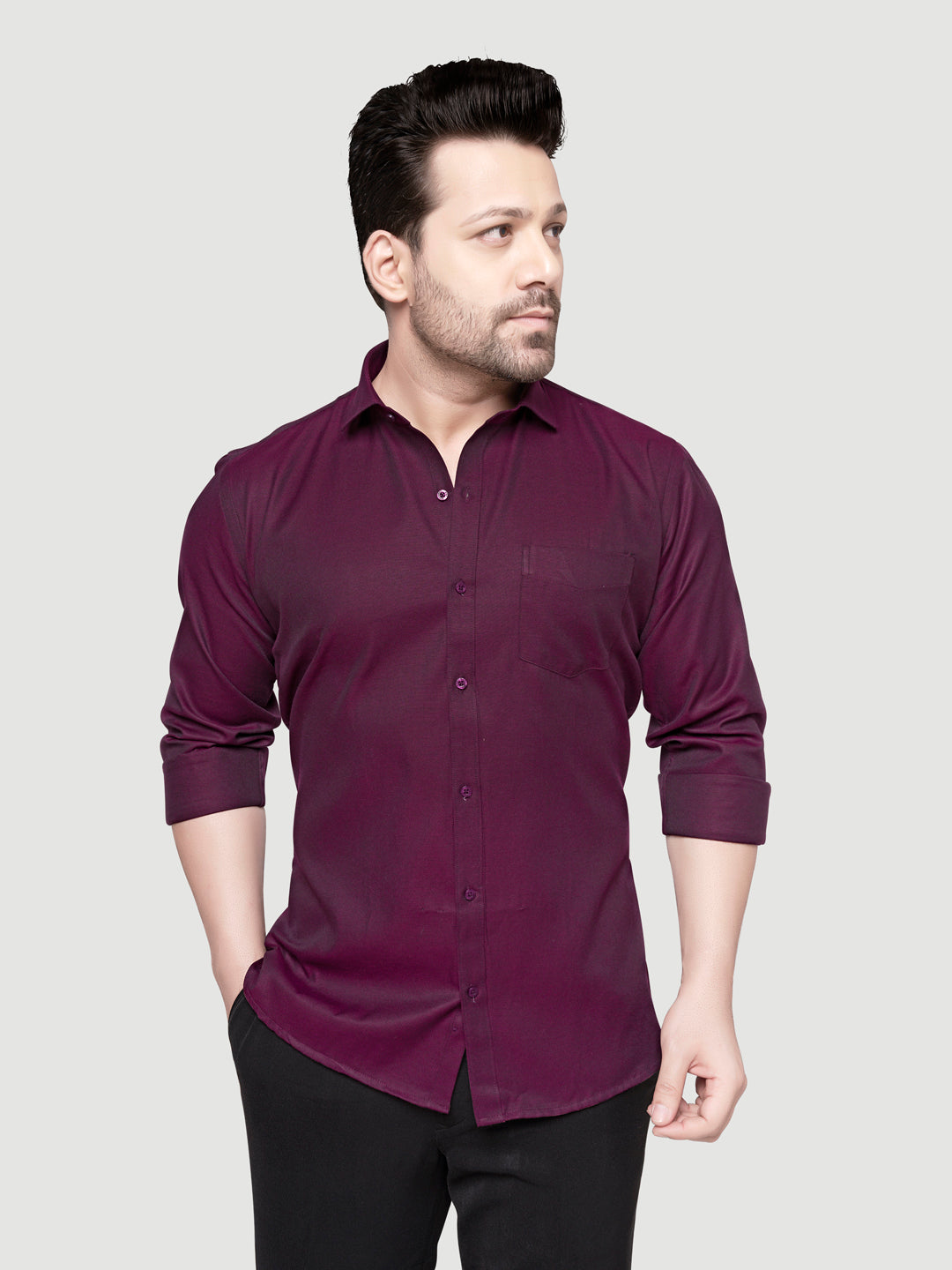 Black and White Shirts Men's Formal Dobby Shirt-7