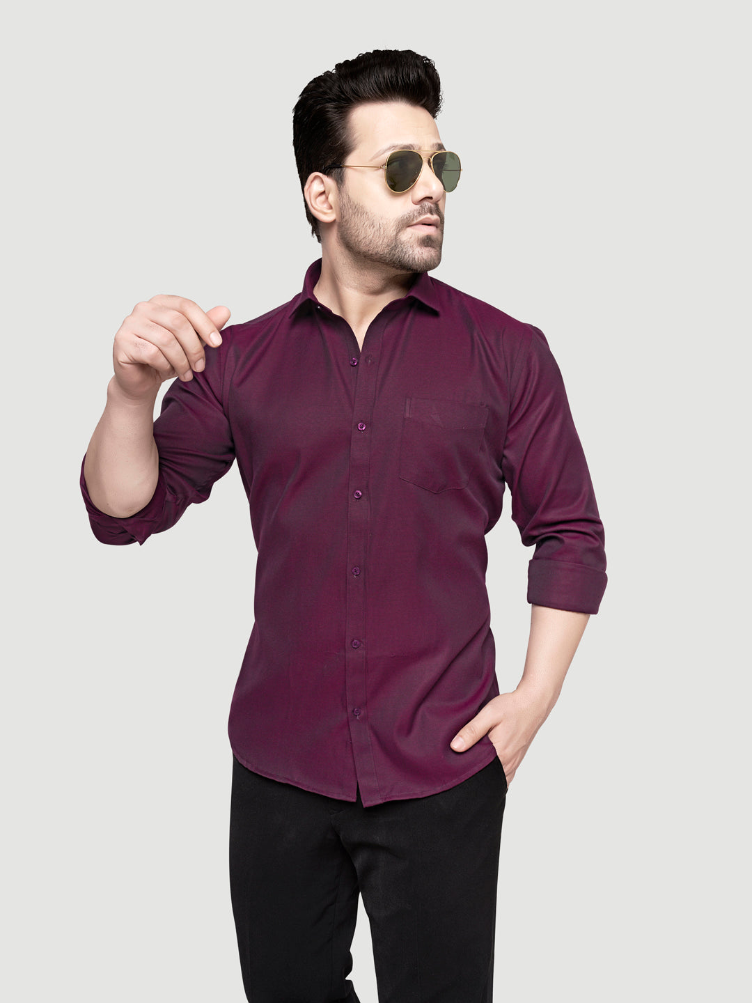 Black and White Shirts Men's Formal Dobby Shirt-7