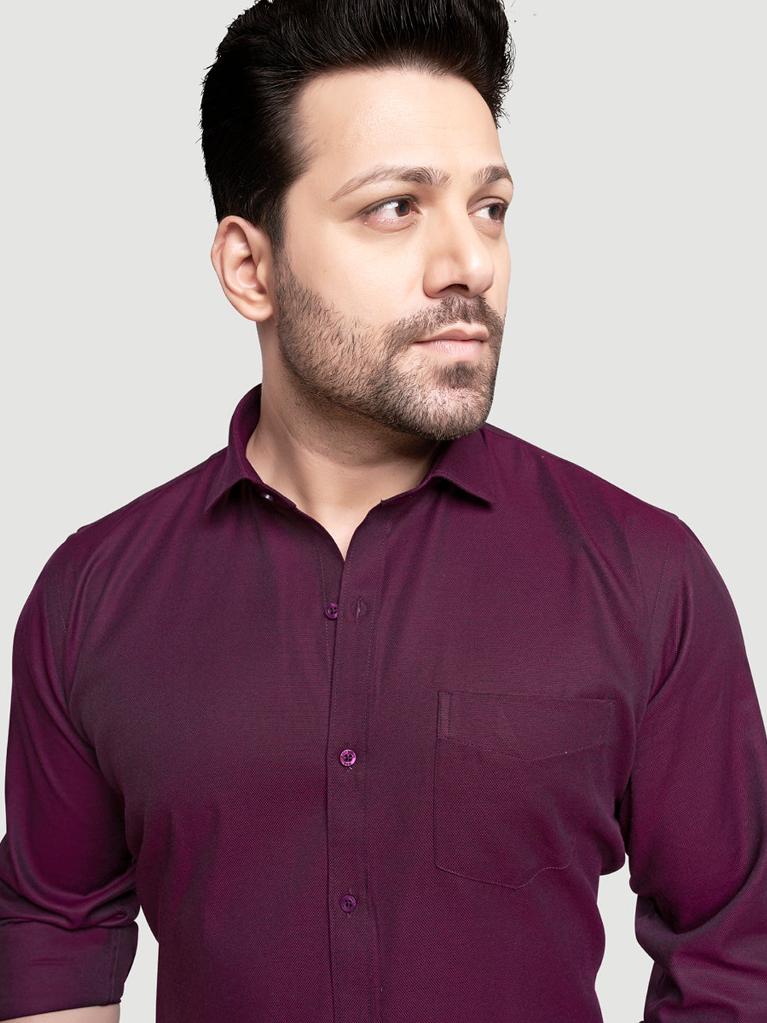 Black and White Shirts Men's Formal Dobby Shirt-7