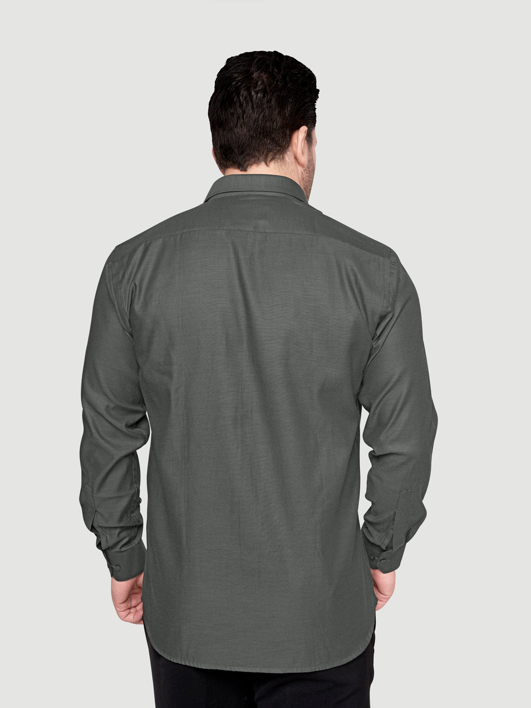 Black and White Shirts Men's Formal Dobby Shirt-6