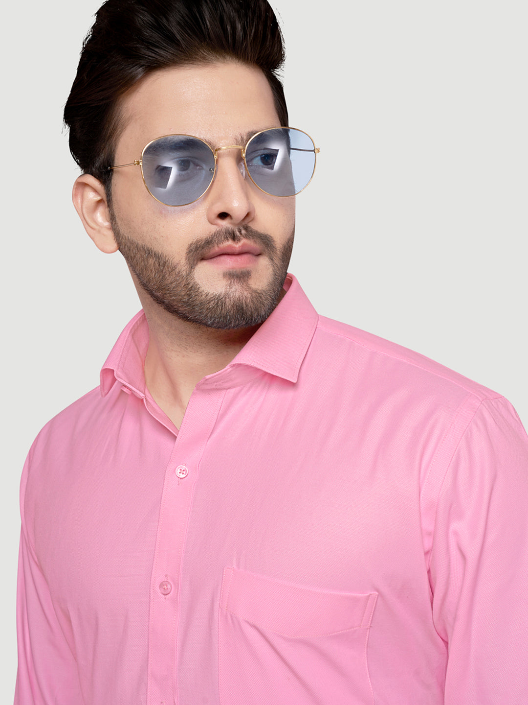Black and White Shirts Men's Formal Dobby Shirt-1