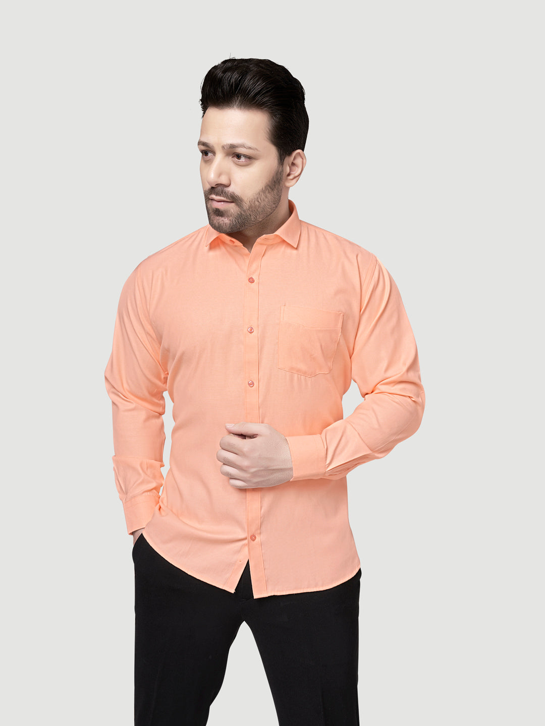 Black and White Shirts Men's Formal Dobby Shirt-9