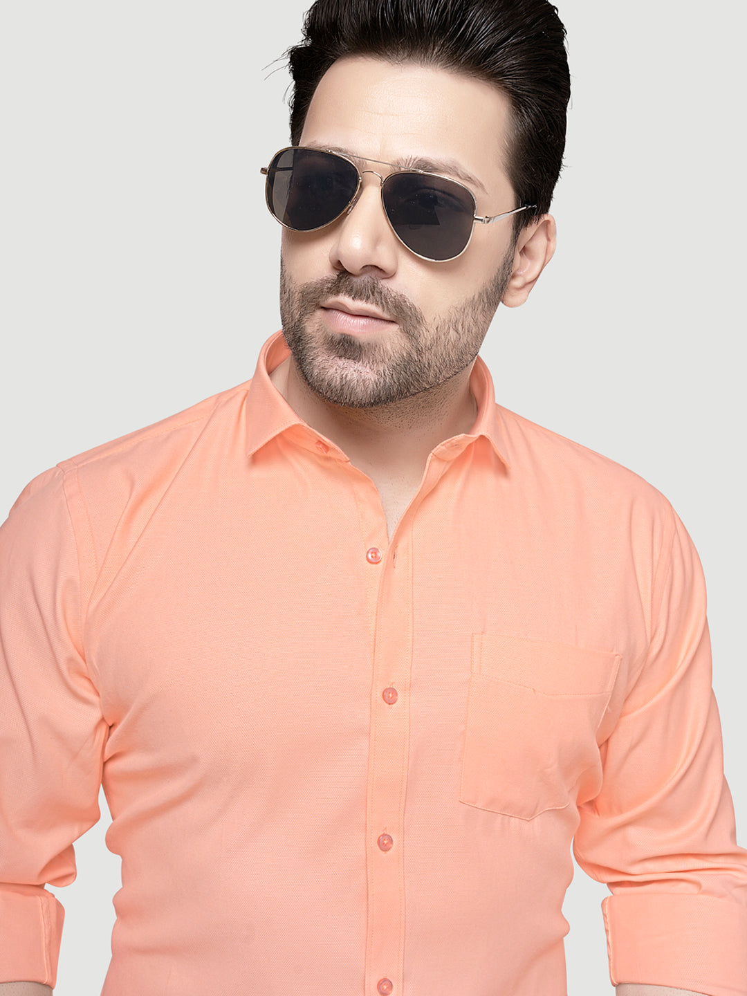 Black and White Shirts Men's Formal Dobby Shirt-9