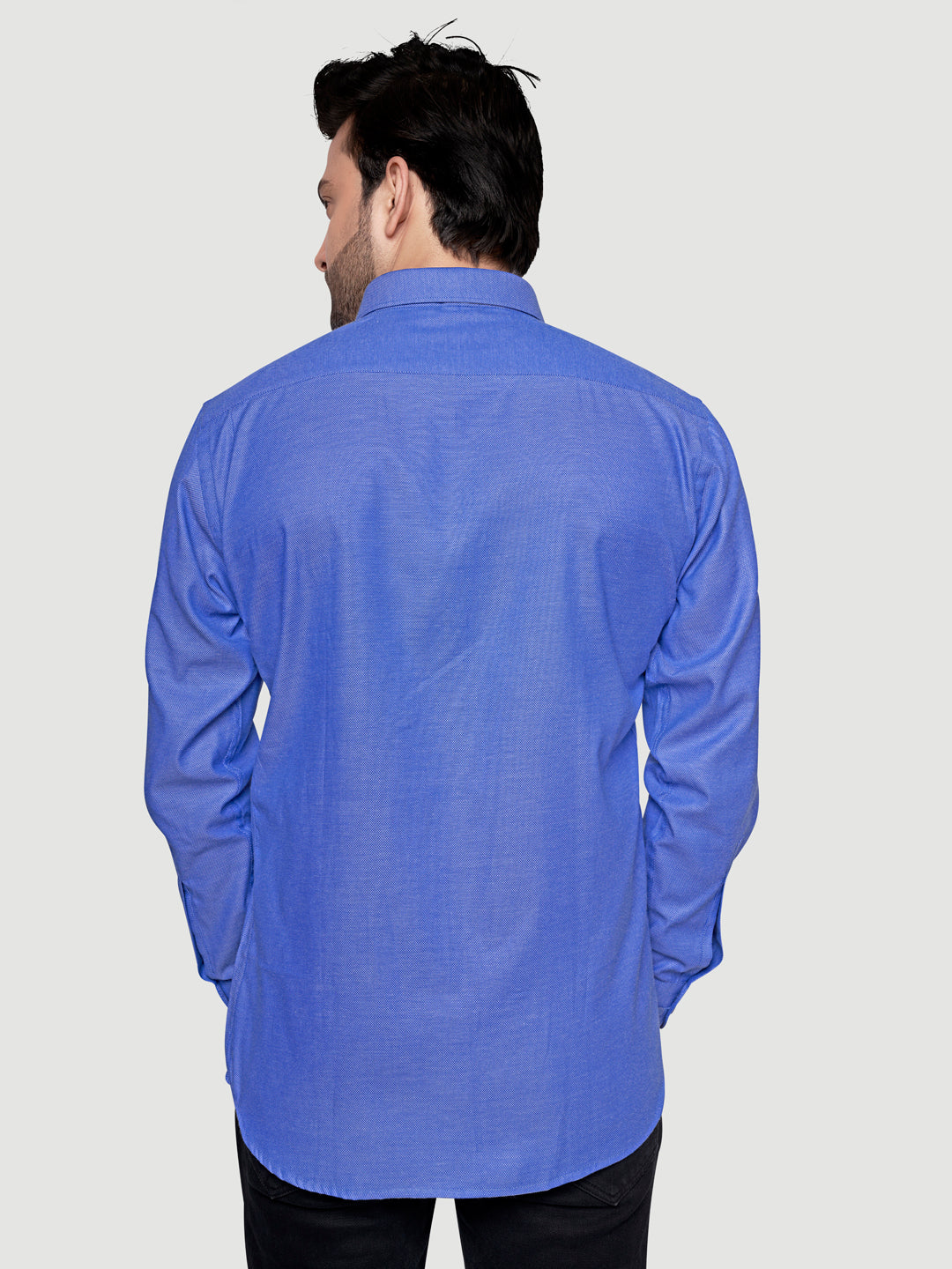Black and White Shirts Men's Formal Dobby Shirt-5