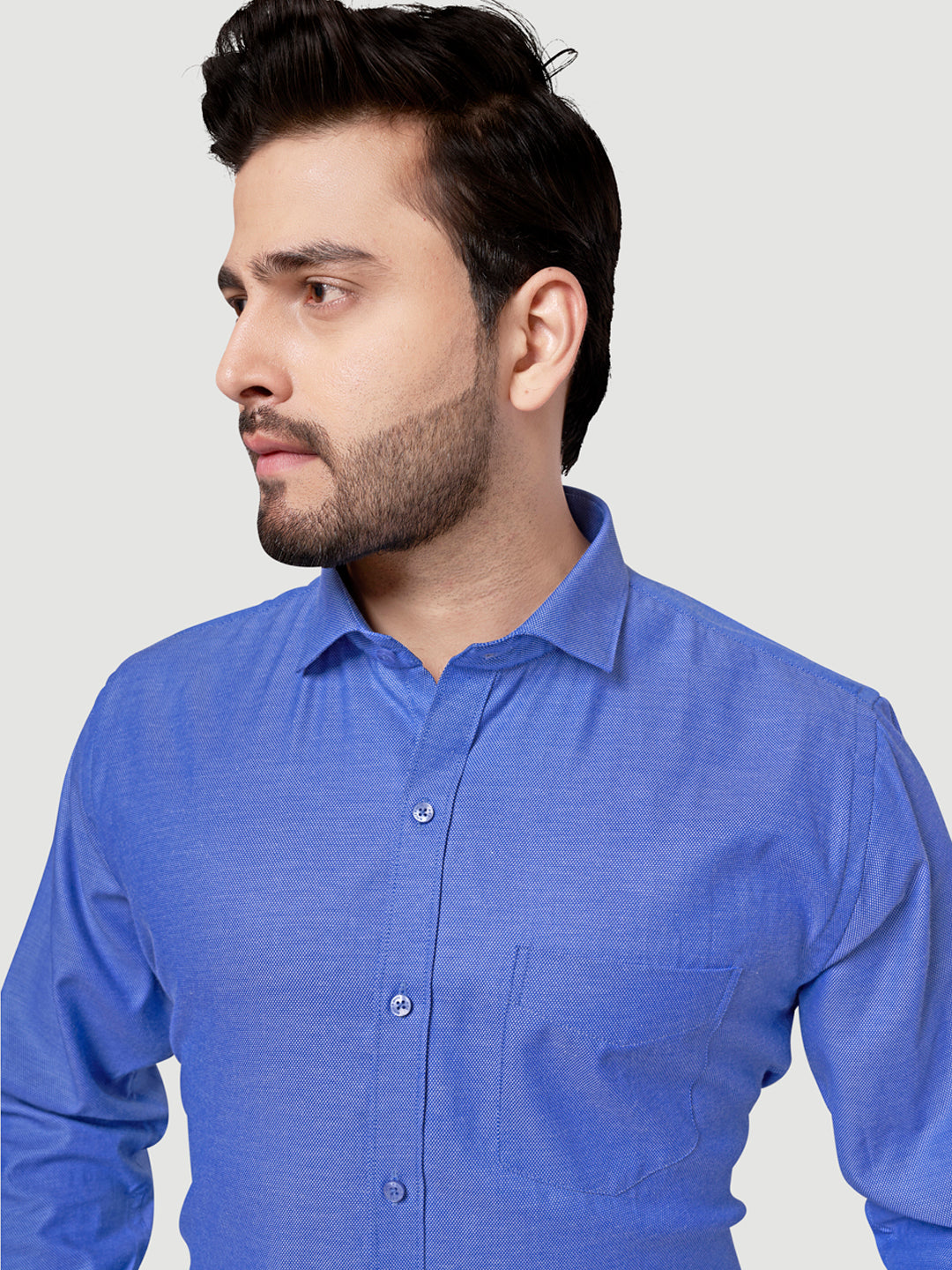 Black and White Shirts Men's Formal Dobby Shirt-5
