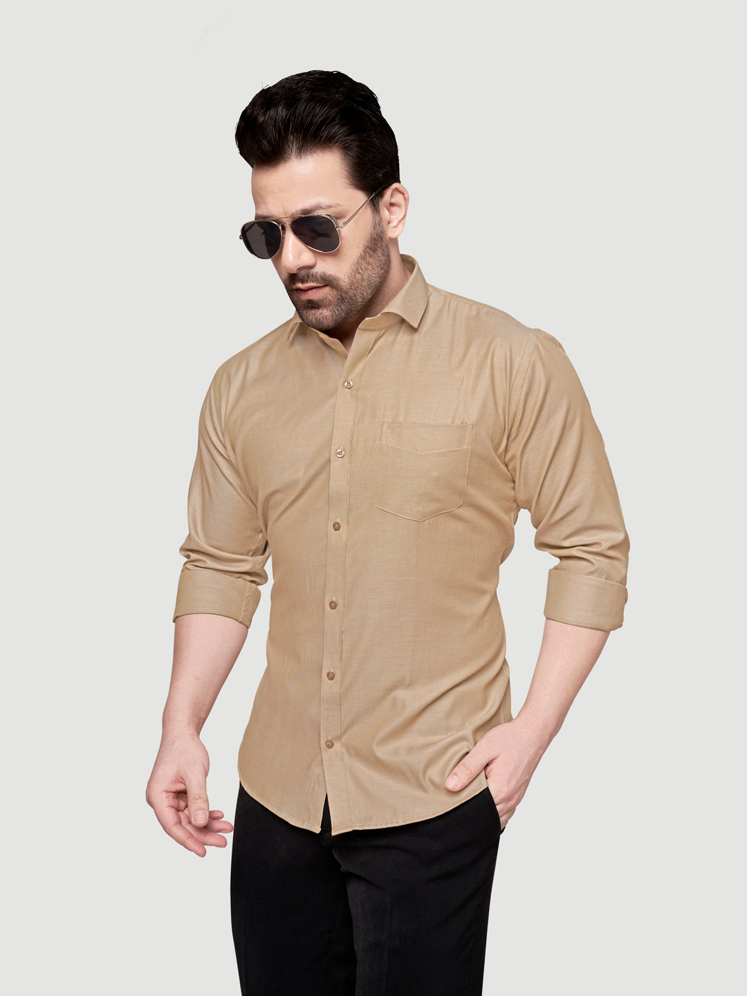 Black and White Shirts Men's Formal Dobby Shirt-10