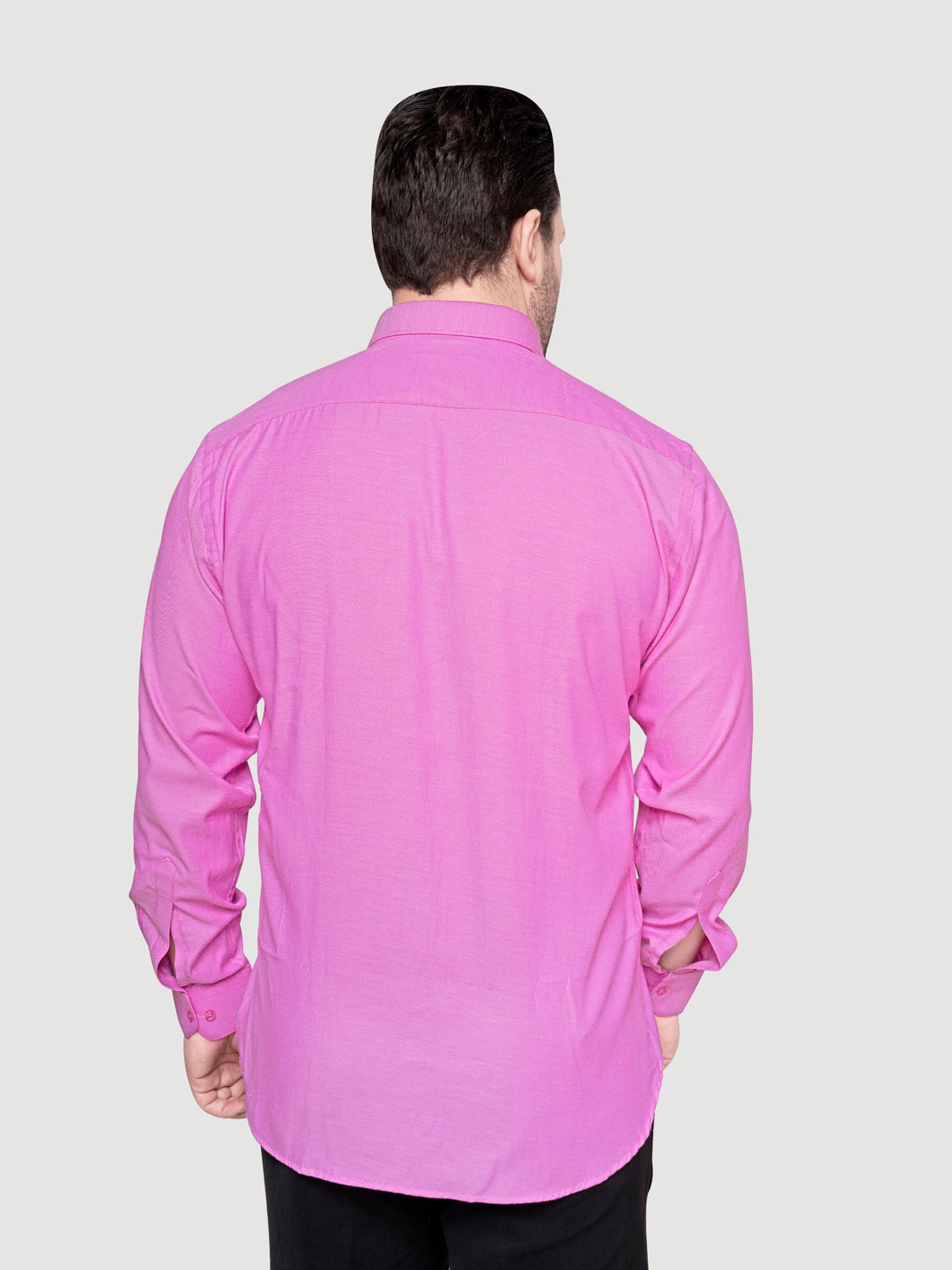 Black and White Shirts Men's Formal Dobby Shirt-4