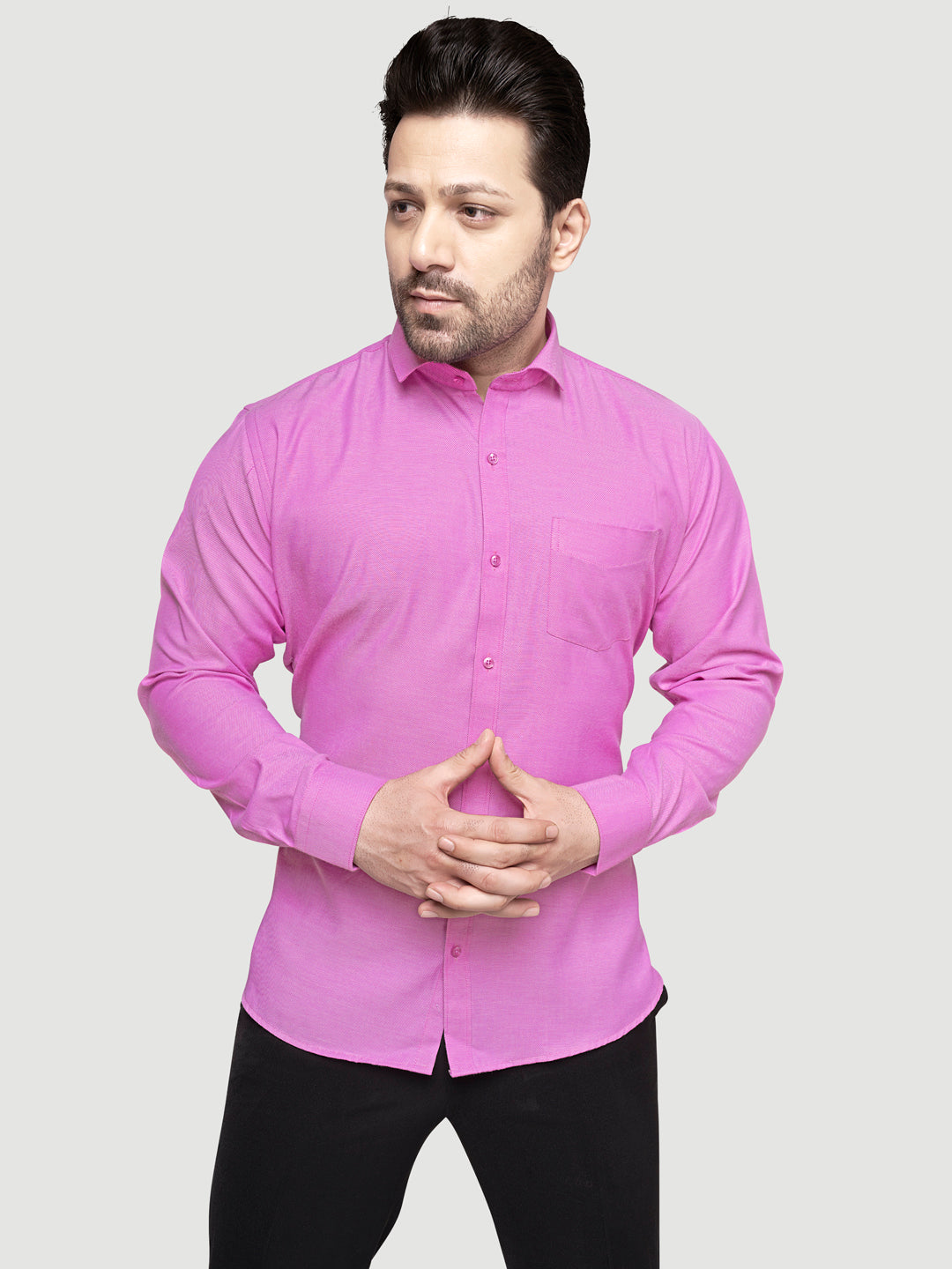 Black and White Shirts Men's Formal Dobby Shirt-4