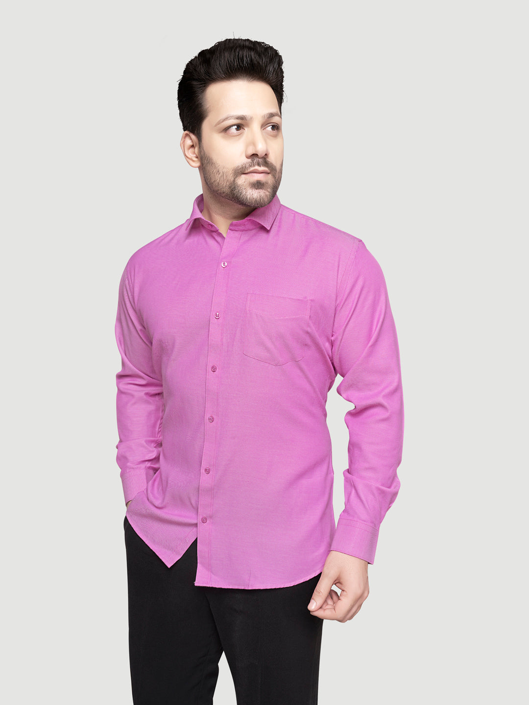 Black and White Shirts Men's Formal Dobby Shirt-4