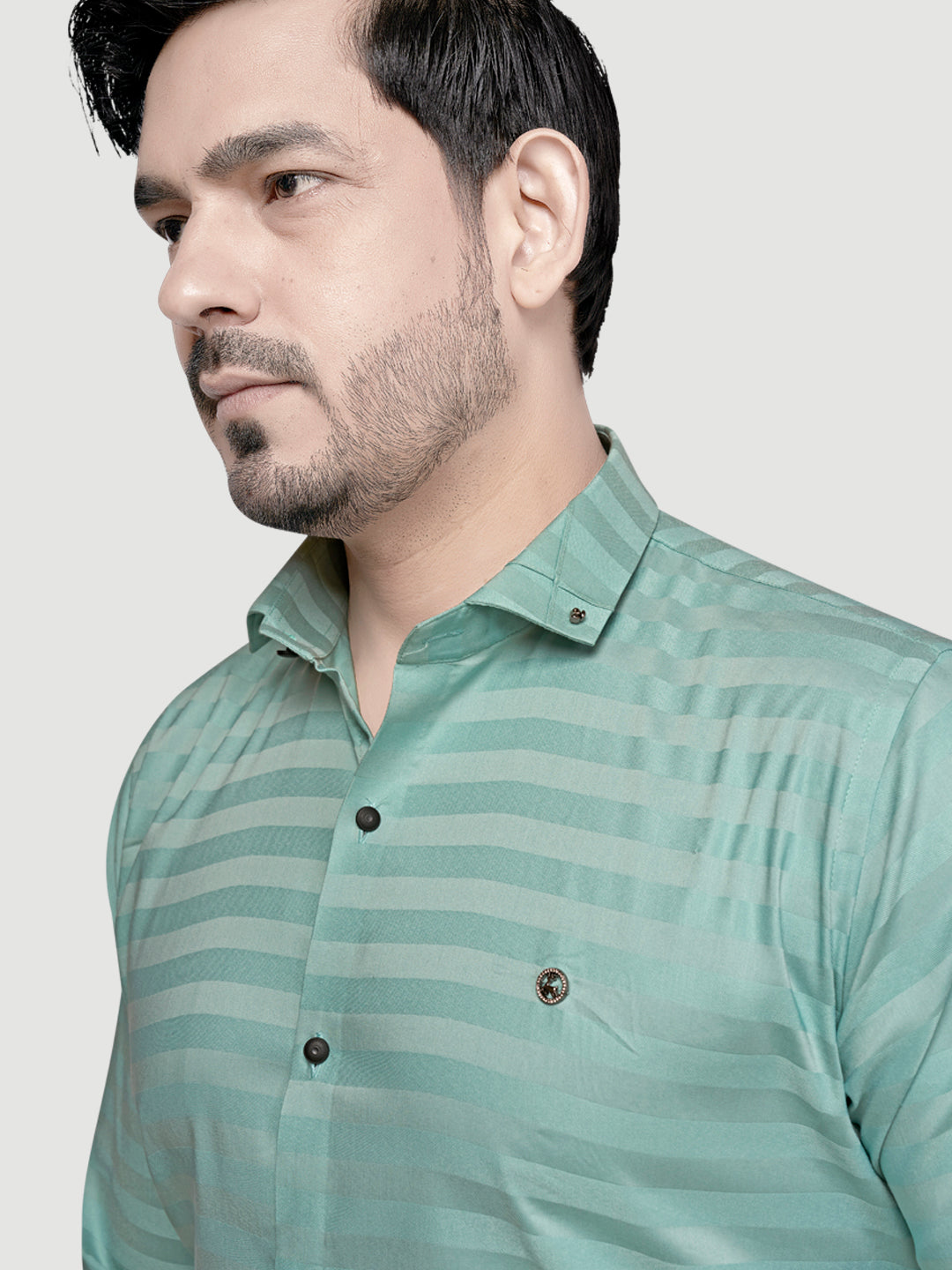 Black and White Shirts Men's Designer Weft Shirt with Collar Accessory-6