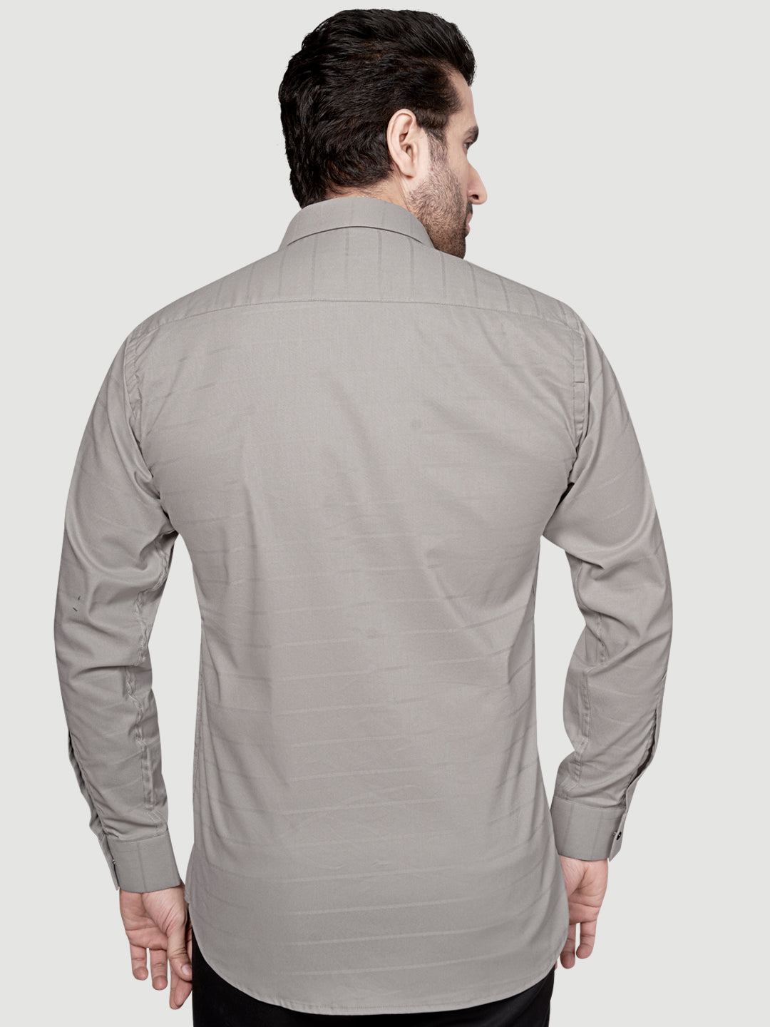 Black and White Men's Designer Shirt with Collar Accessory & Designer Broach Grey