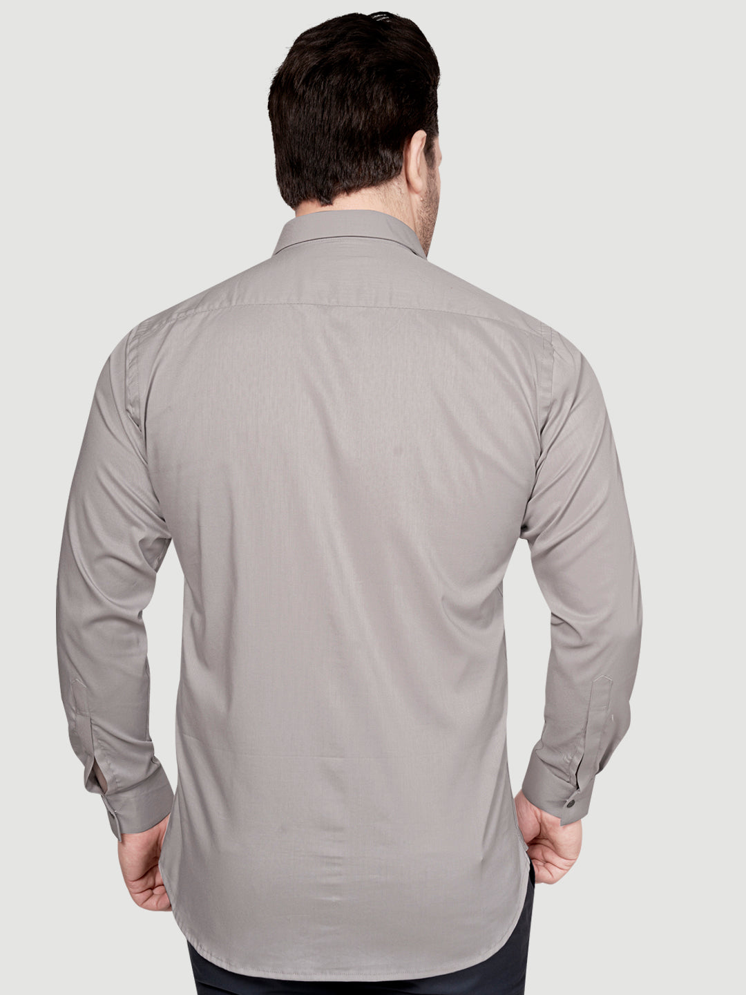 Black & White Designer Shirts with Shimmer Buttons Grey