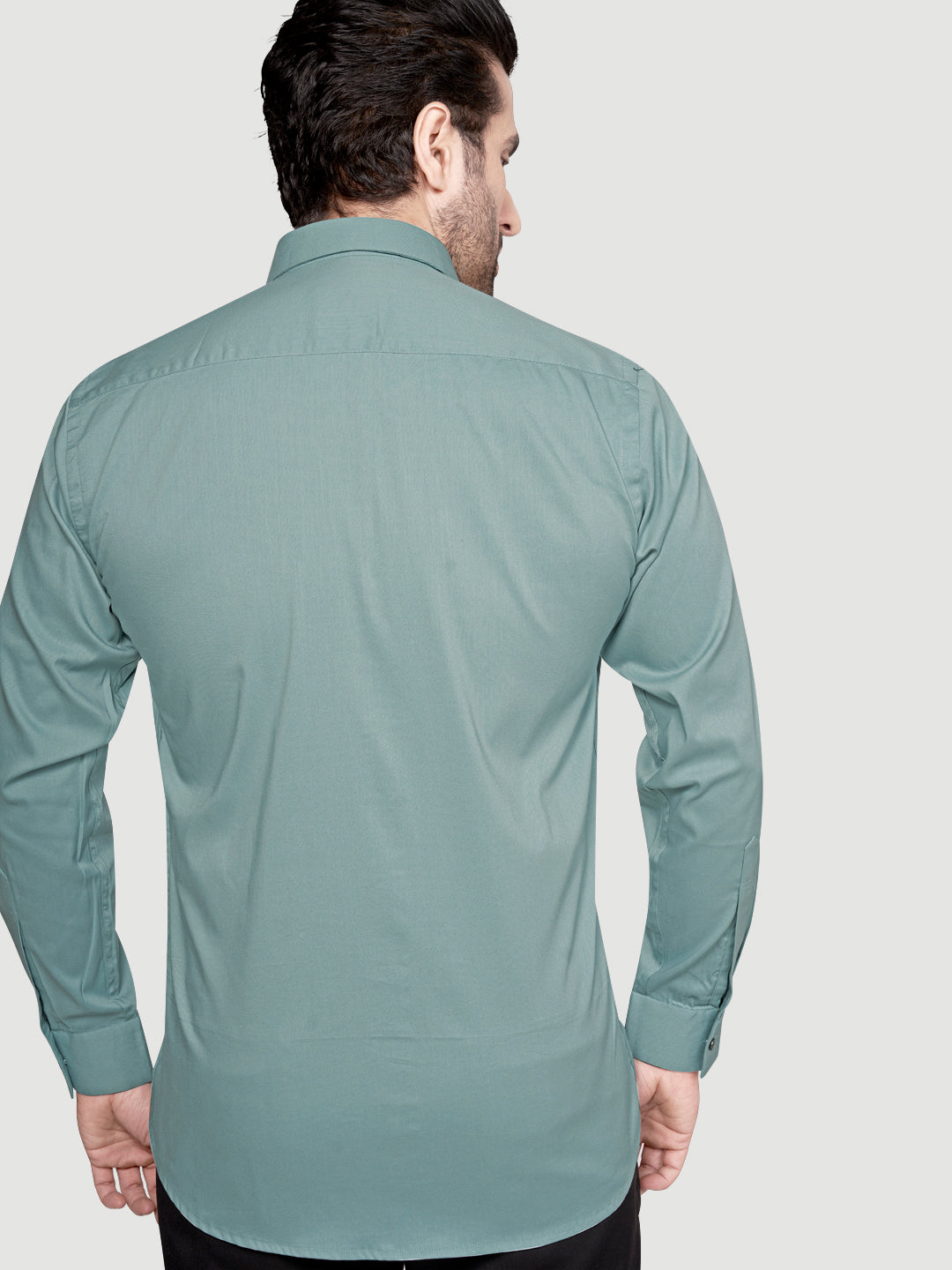 Black & White Designer Shirts with Shimmer Buttons Light Grey