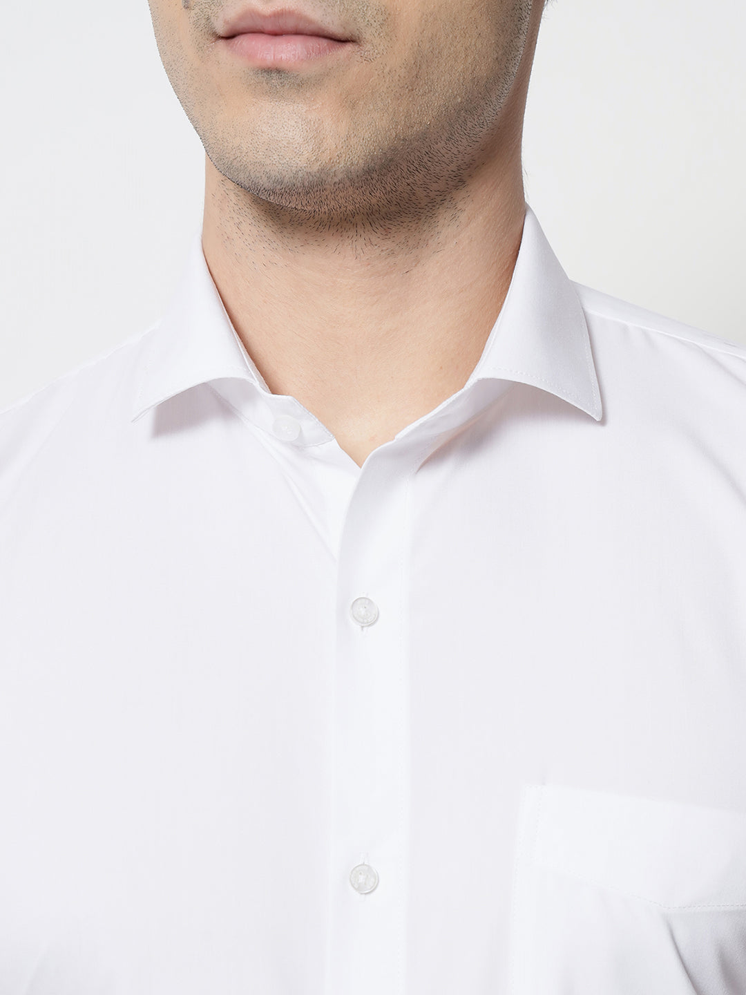 Black and White Shirts White Plain Solid Shirt