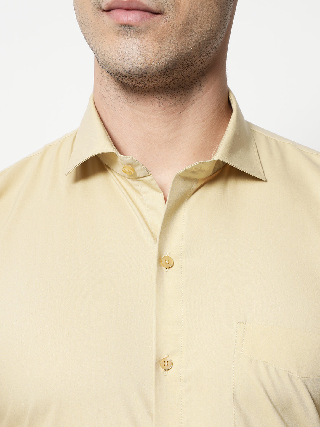 Black and White Shirts Flax Gold Plain Solid Shirt