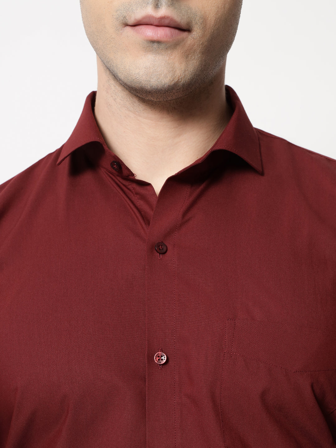 Black and White Shirts Maroon Plain Solid Shirt