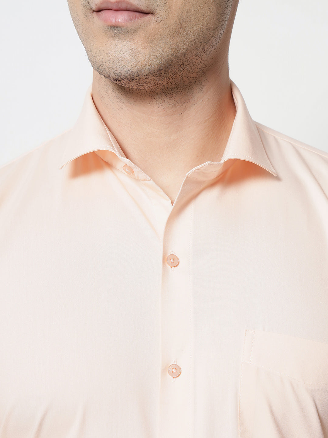 Black and White Shirts Light Peach Plain Solid Shirt