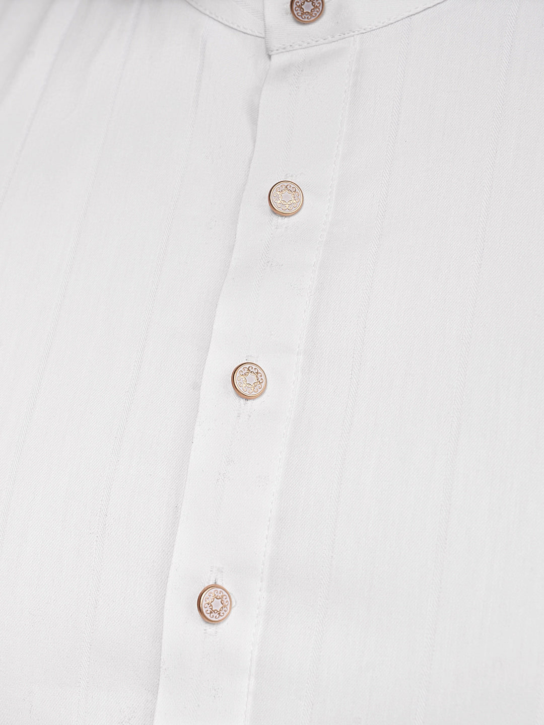 Black & White Men's Casual Short Kurta White
