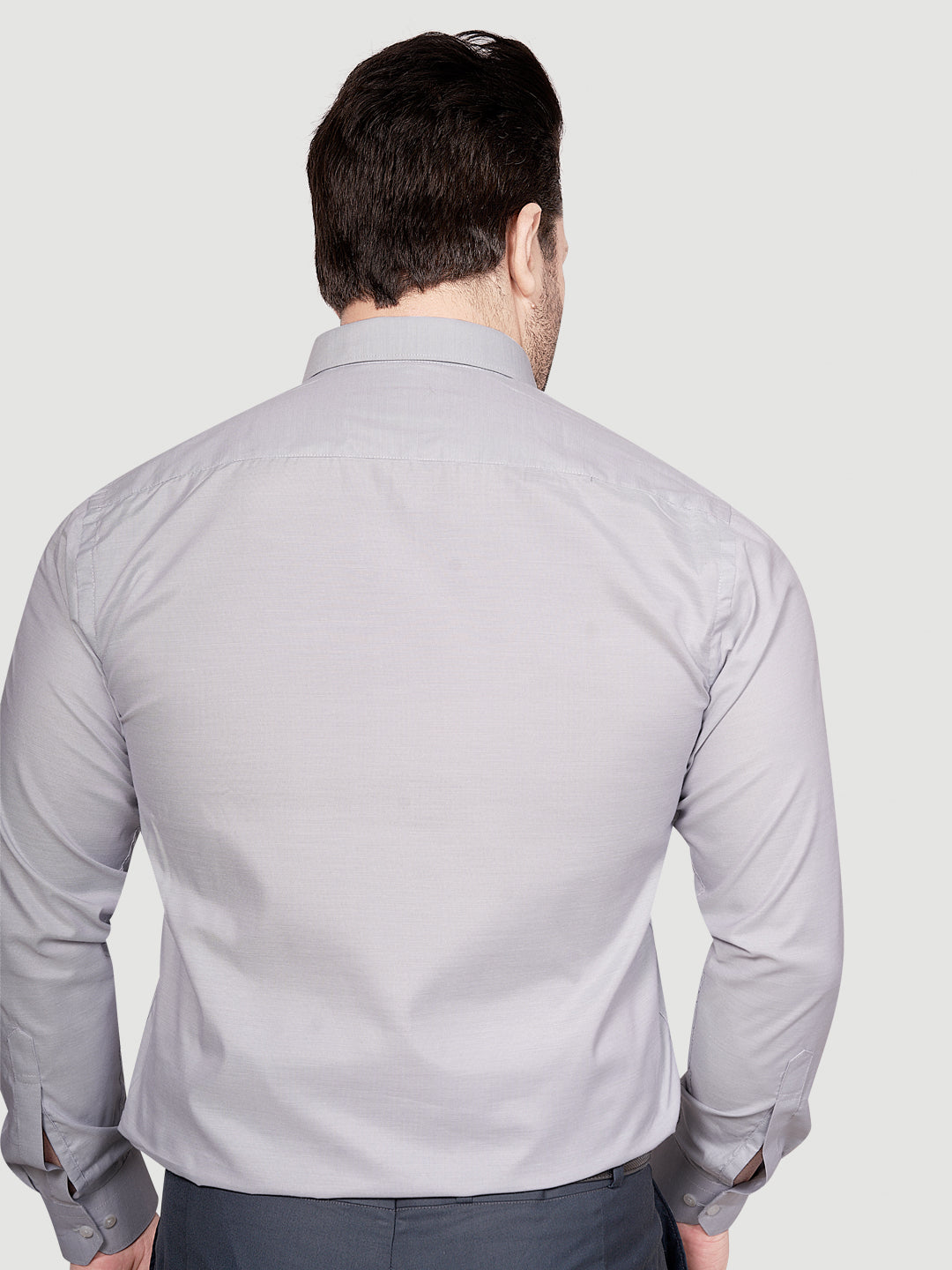 Black & White Men's Formal Shirt Grey