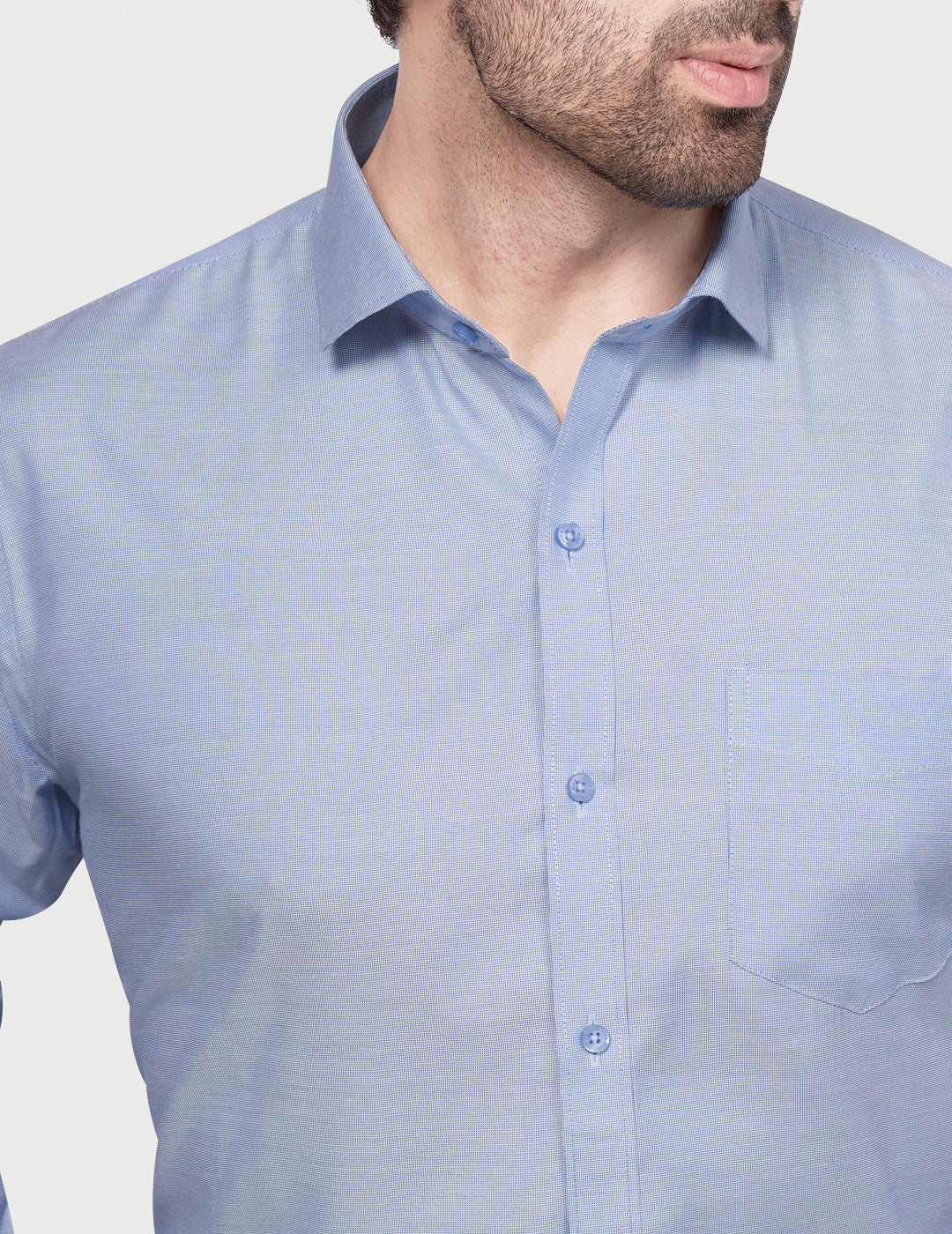 Black & White Men's Formal Shirt Blue