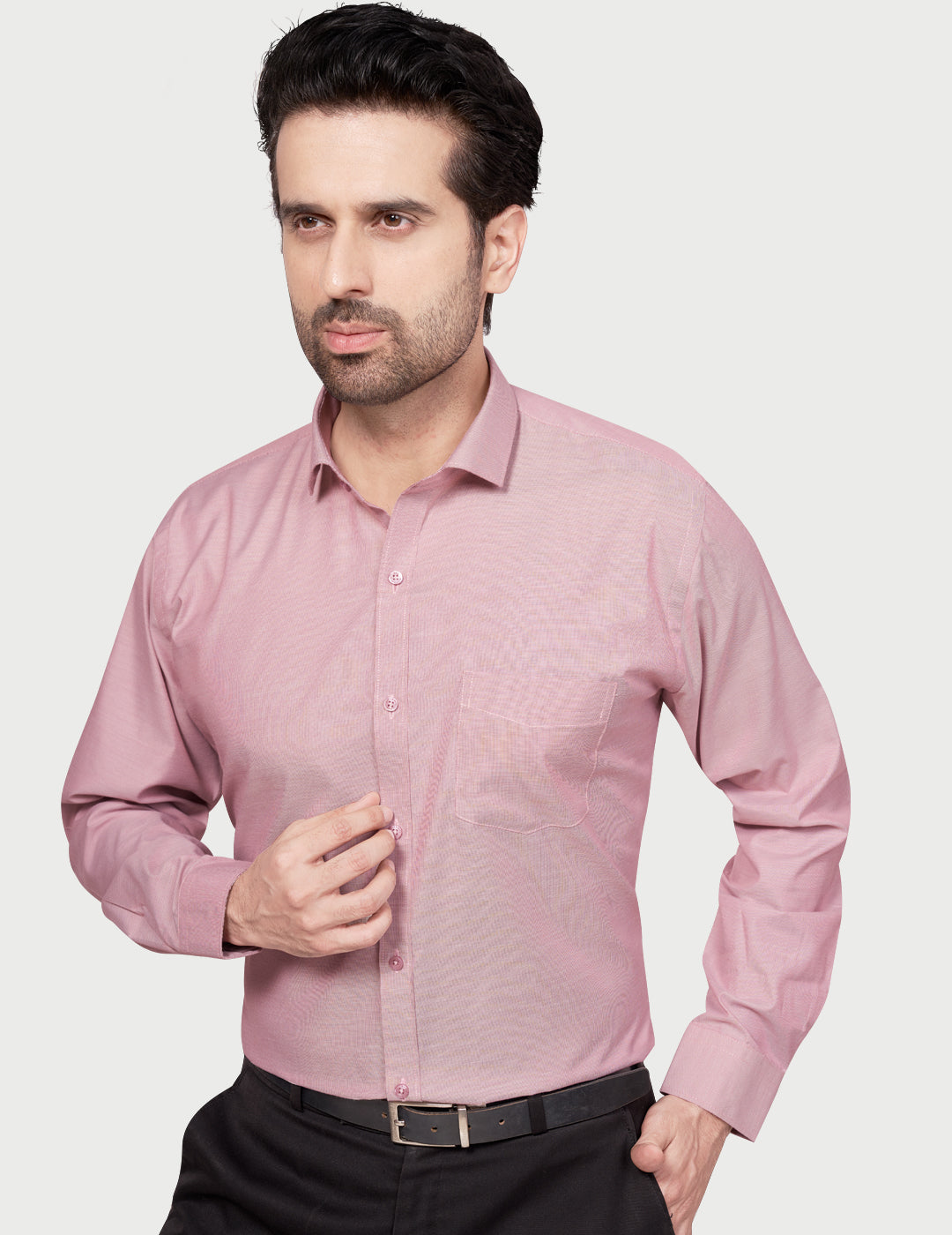 Black & White Men's Formal Shirt Dark Pink