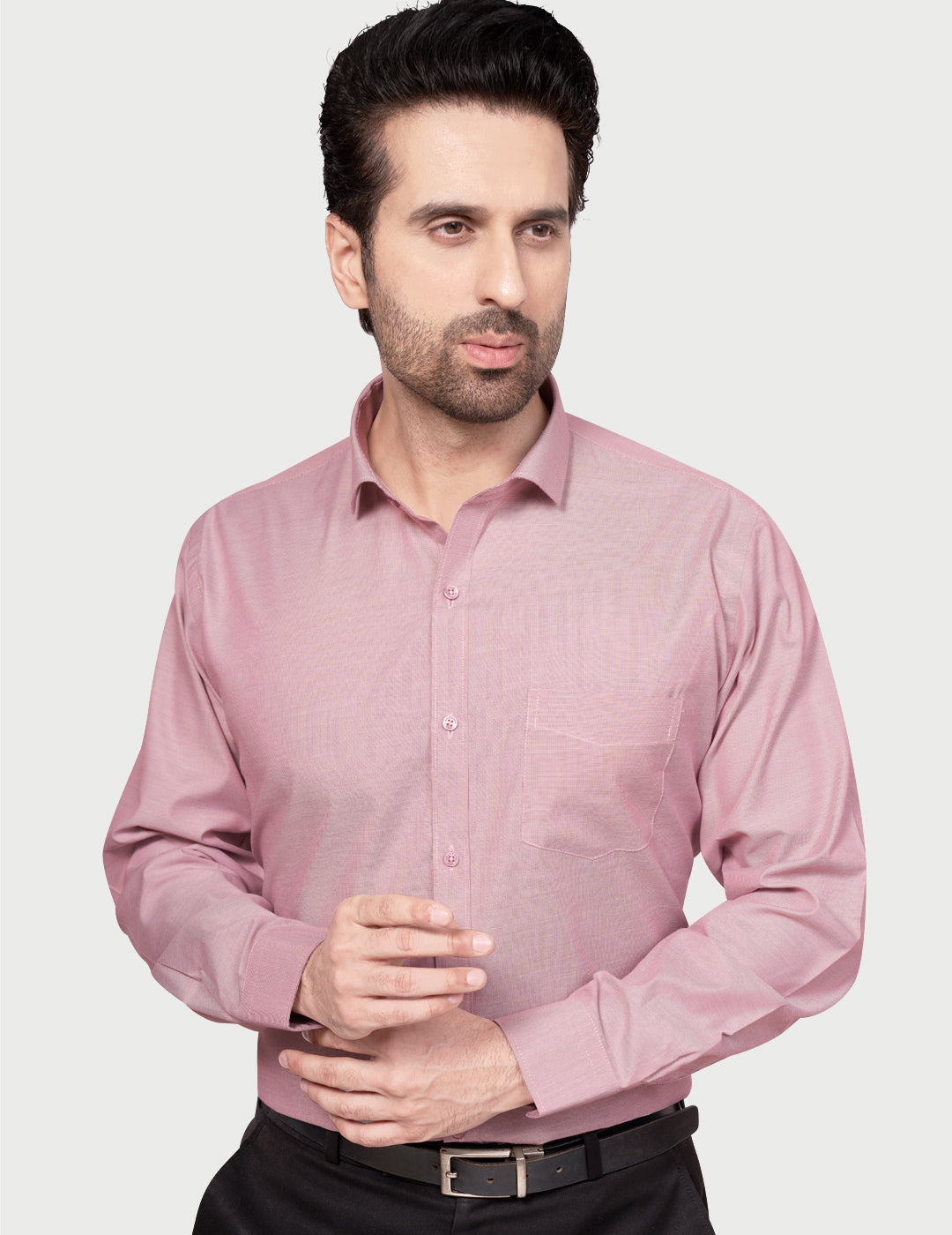Black & White Men's Formal Shirt Dark Pink