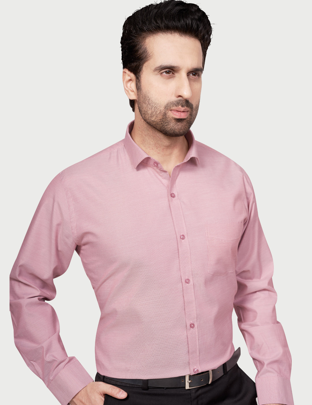 Black & White Men's Formal Shirt Dark Pink