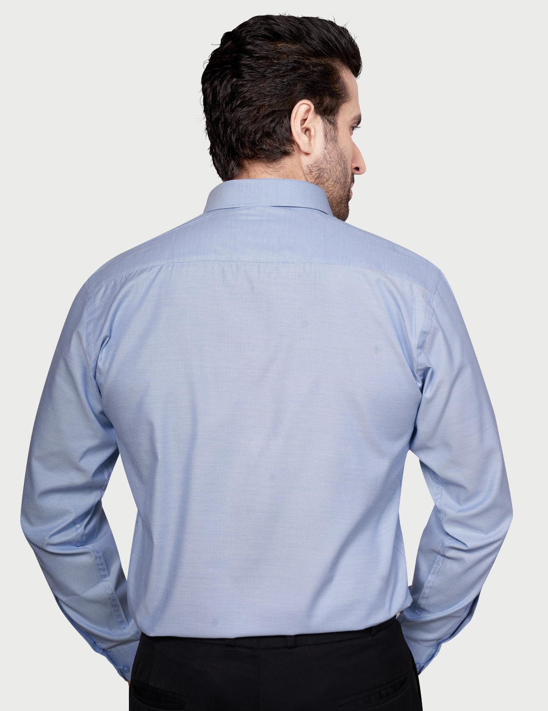Black & White Men's Formal Shirt Blue
