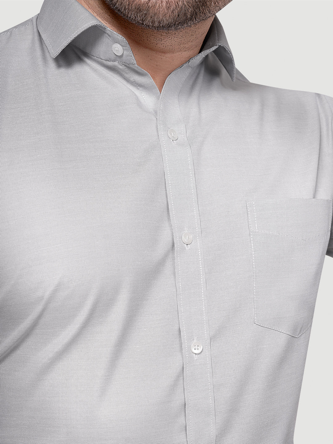 Black & White Men's Formal Shirt Grey