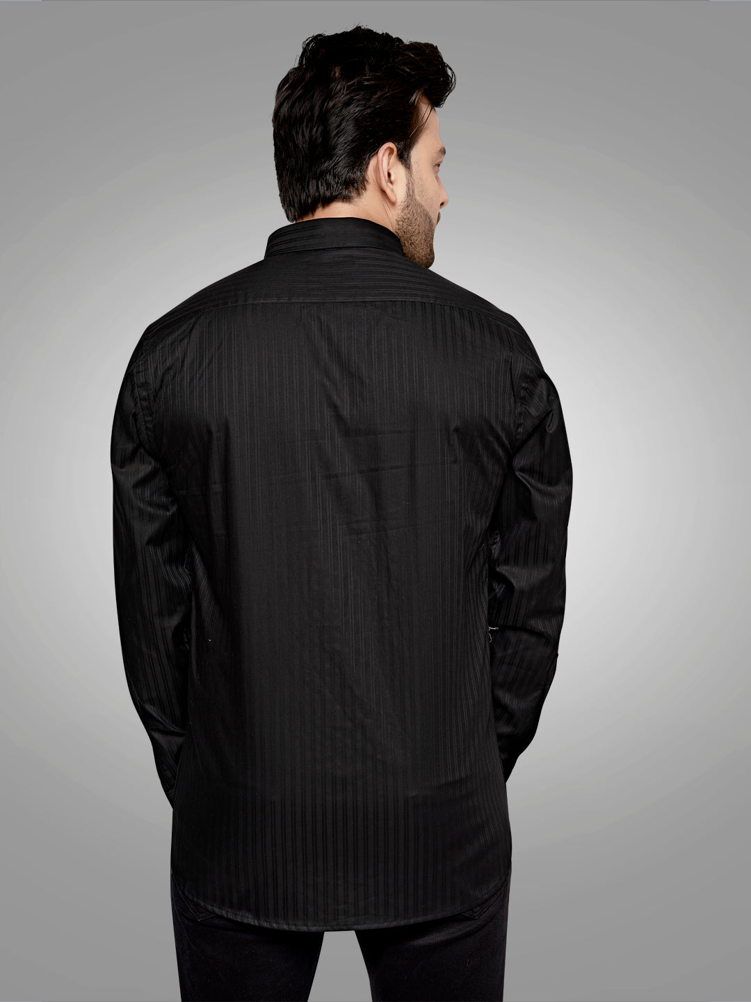 Self Lining Cocktail Shirt- Premium 60s Counts-Black