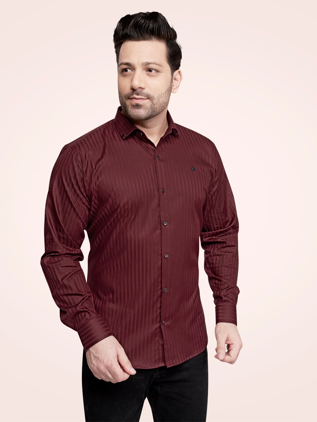 Self Lining Cocktail Shirt- Premium 60s Counts-Maroon