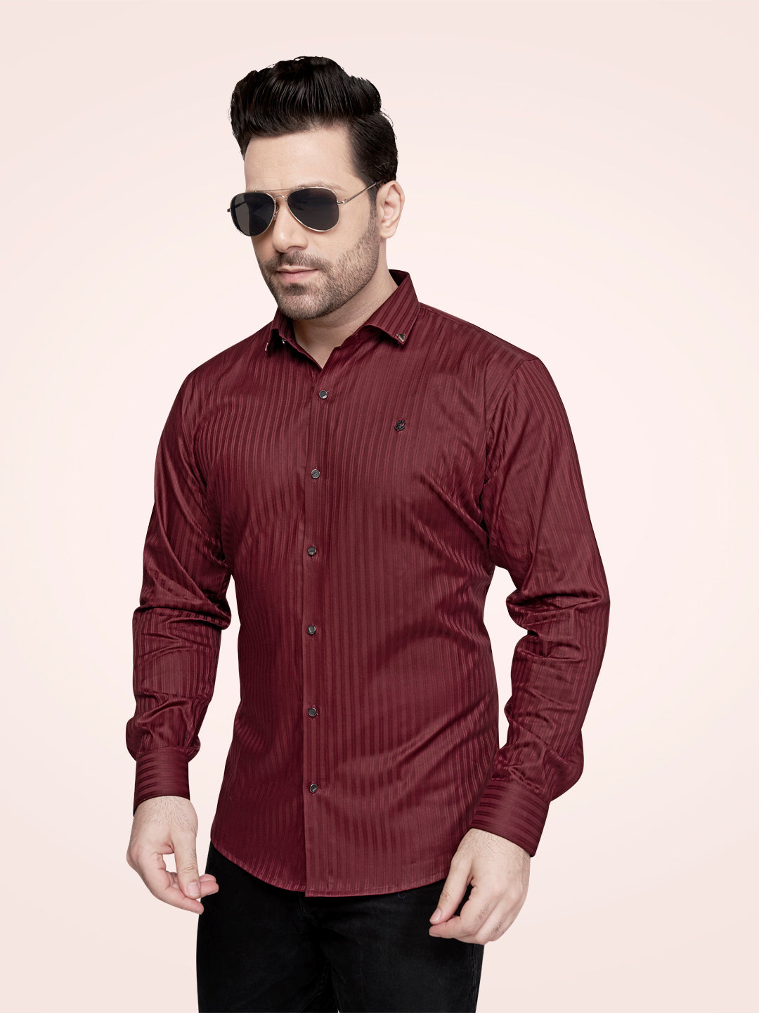 Self Lining Cocktail Shirt- Premium 60s Counts-Maroon