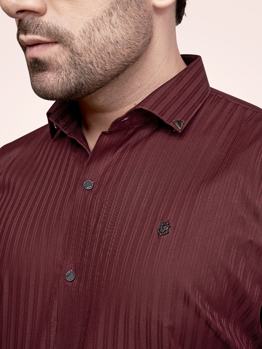 Self Lining Cocktail Shirt- Premium 60s Counts-Maroon