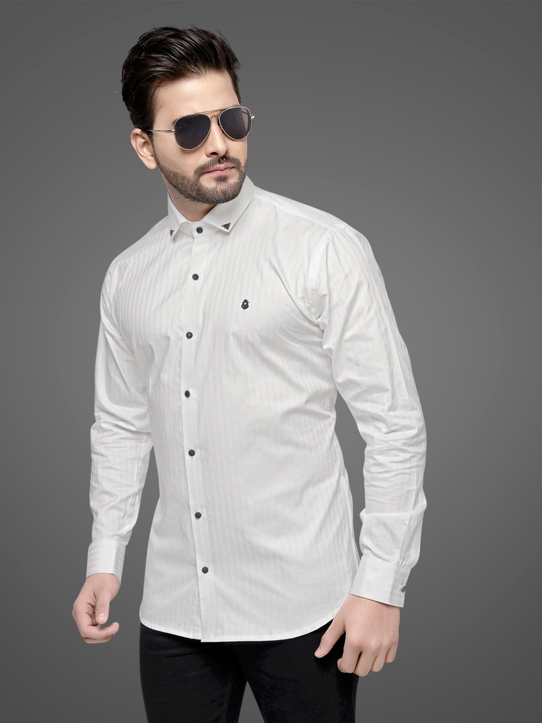 Self Lining Cocktail Shirt- Premium 60s Counts-White