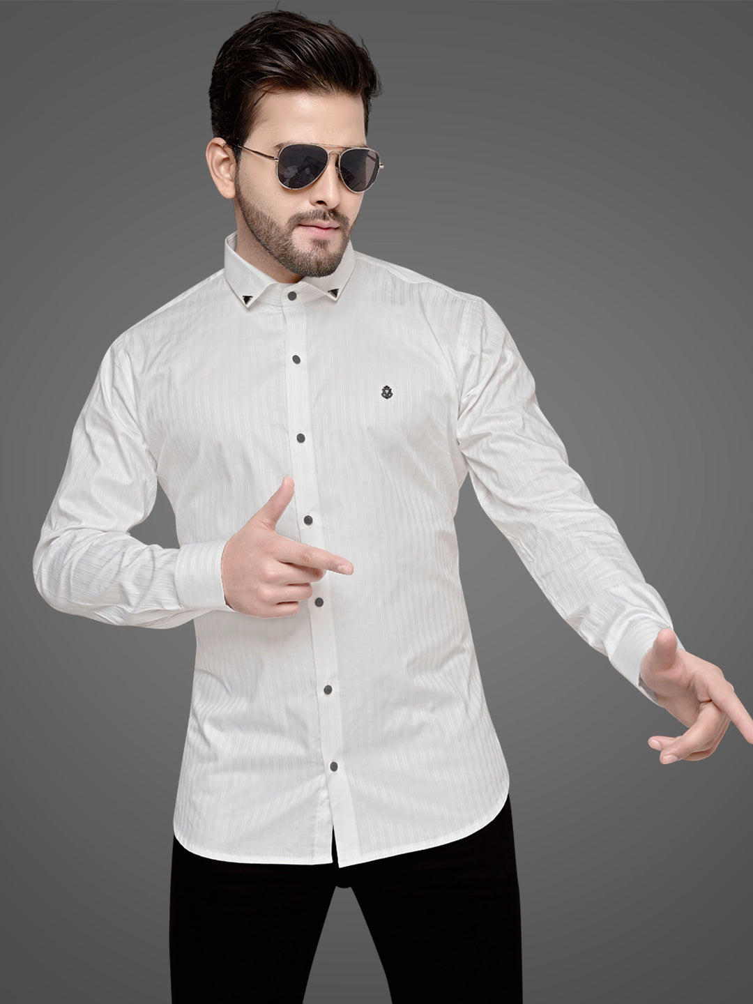 Self Lining Cocktail Shirt- Premium 60s Counts-White