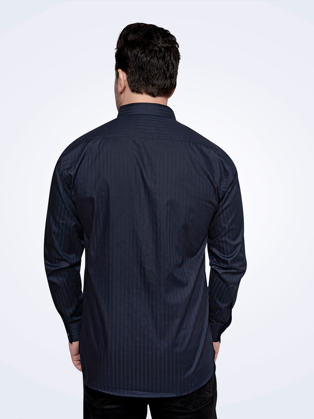 Self Lining Cocktail Shirt- Premium 60s Counts-Navy Blue