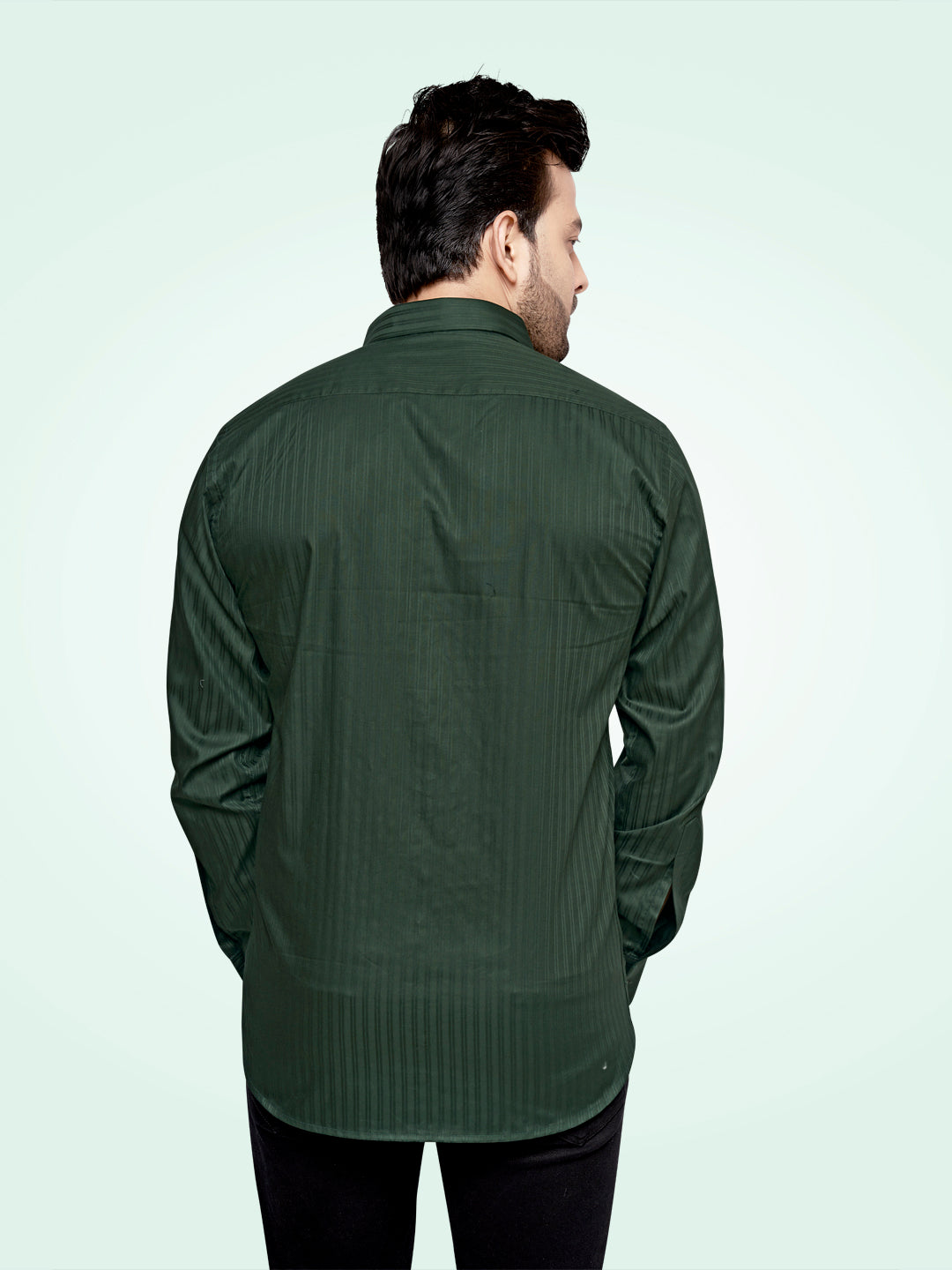 Self Lining Cocktail Shirt- Premium 60s Counts-Emerald Green
