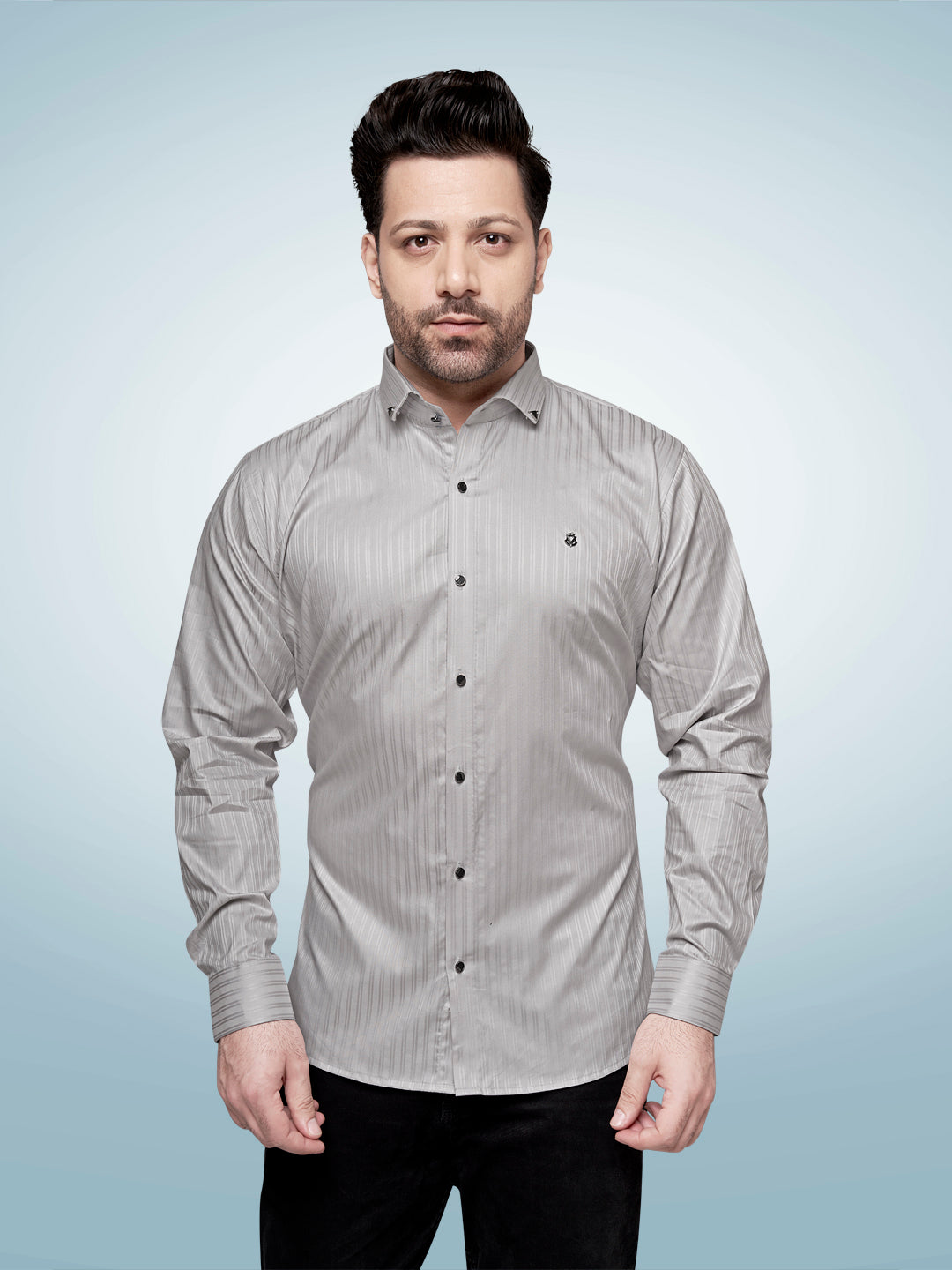 Self Lining Cocktail Shirt- Premium 60s Counts-German Grey