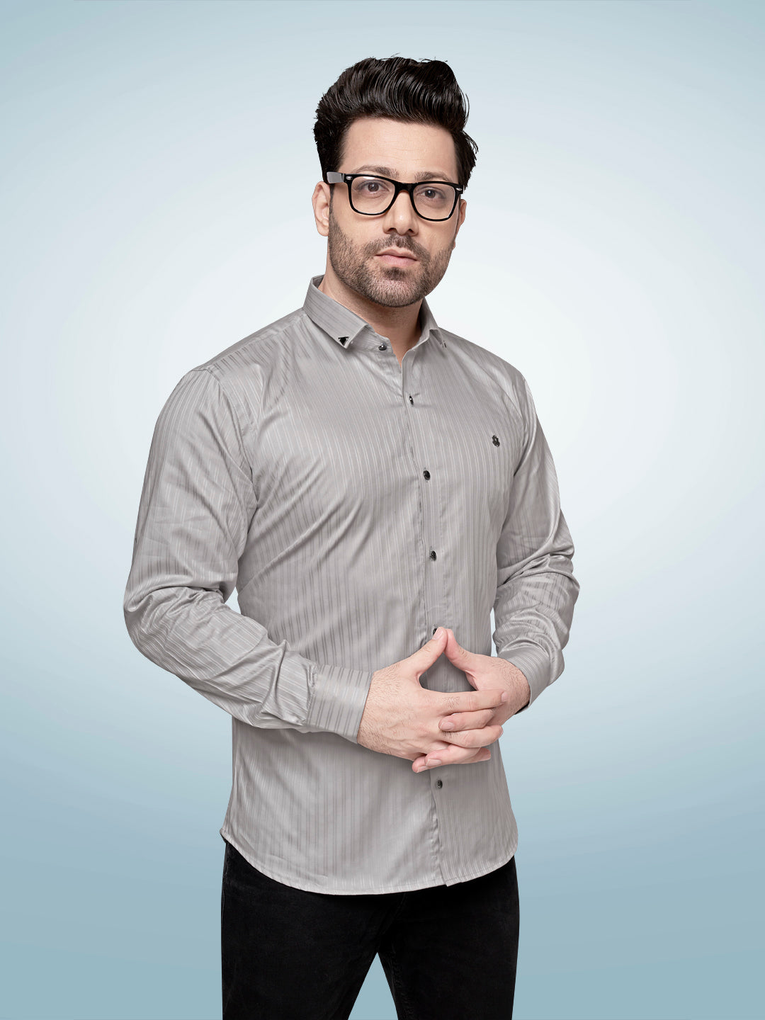 Self Lining Cocktail Shirt- Premium 60s Counts-German Grey