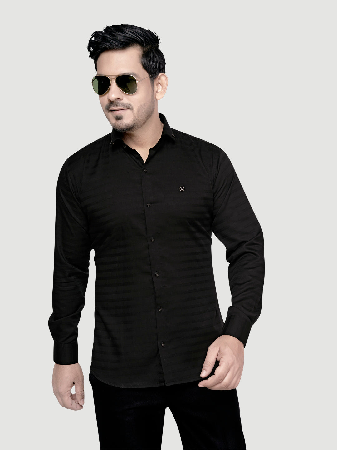 Designer Weft Shirt with Metal Buttons