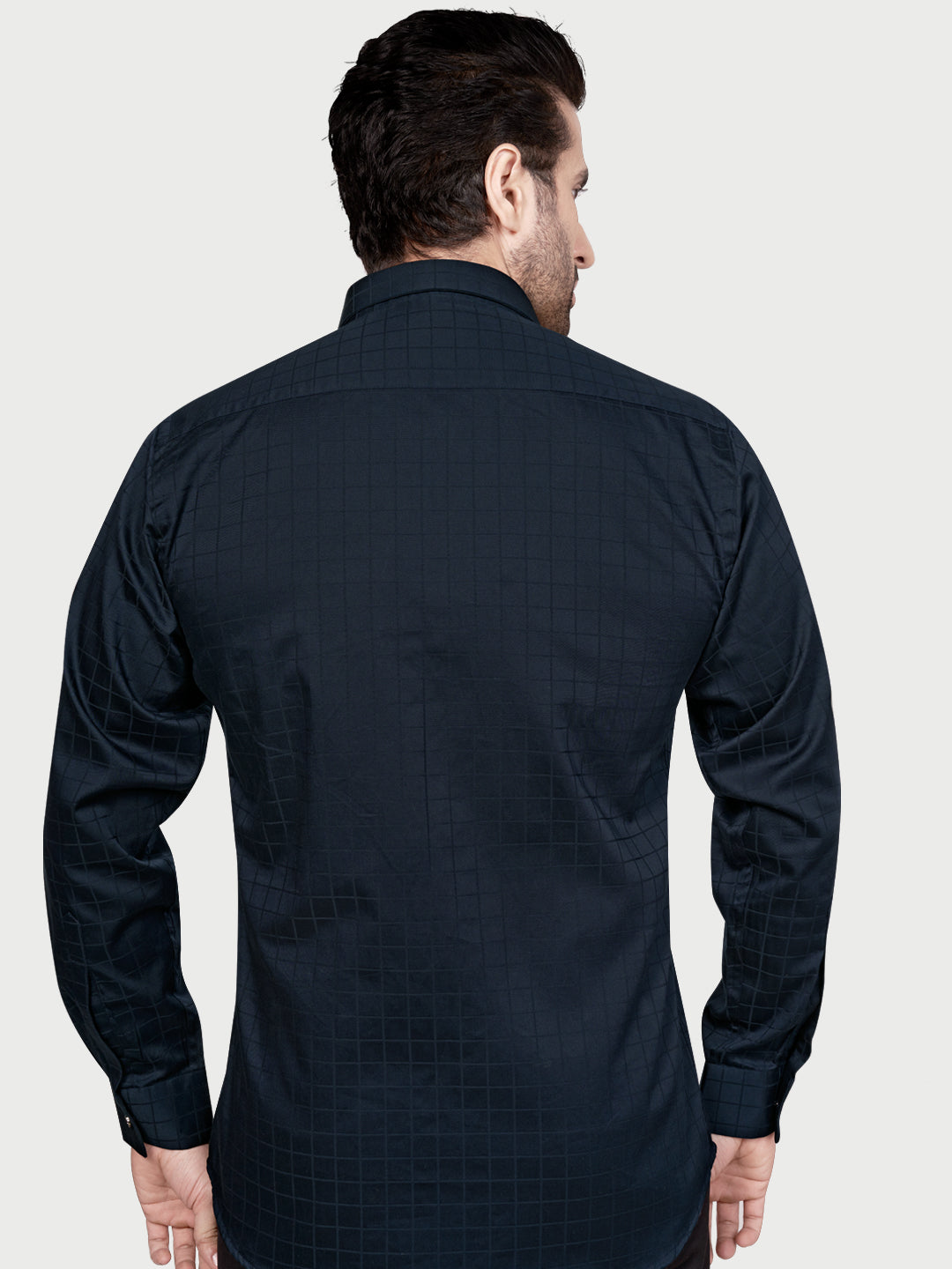 Black & White Designer Shimmer Shirt Navy Blue