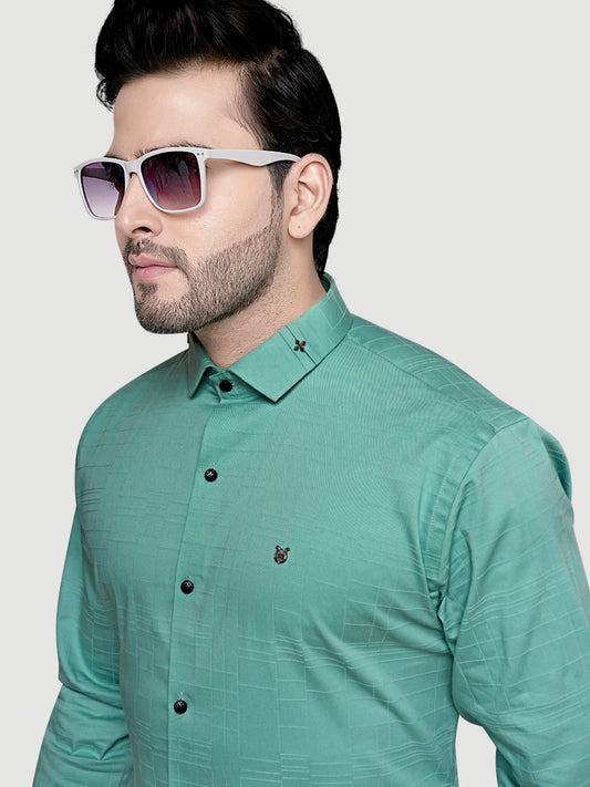 Men's Designer Shirt with Collar Accessory & Broach-5