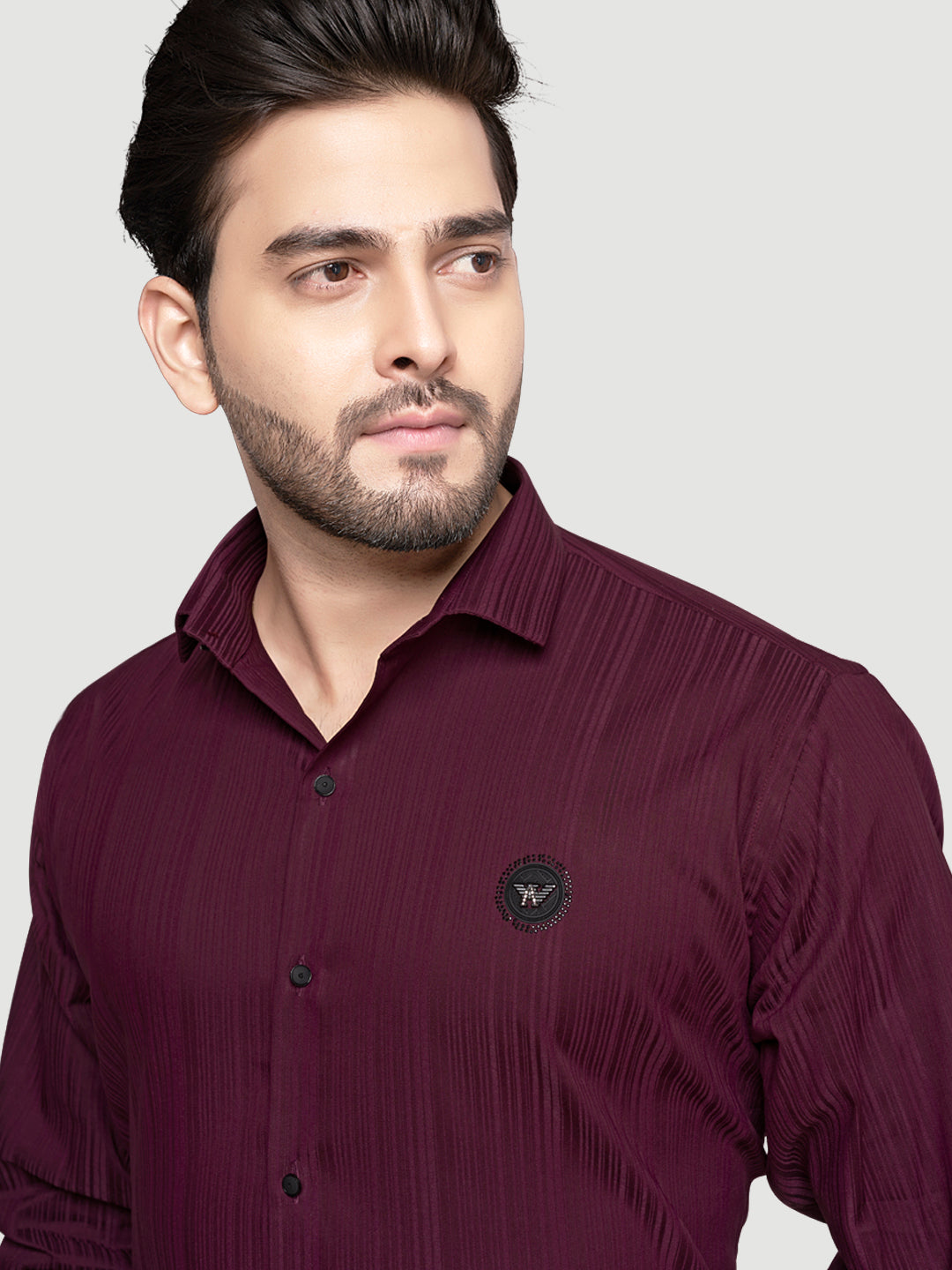 Black and White Shirts Men's Designer Shirt with Broach-2
