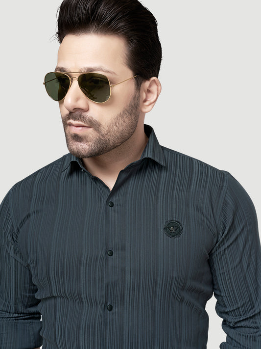 Black and White Shirts Men's Designer Shirt with Broach-3