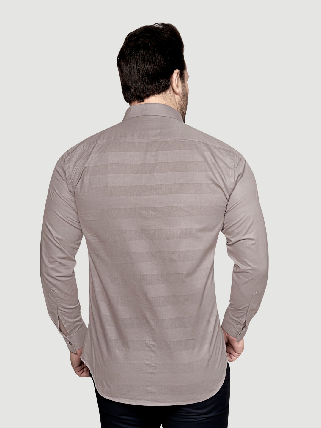 Black and White Men's Weft Designer Shirt Dusty Grey