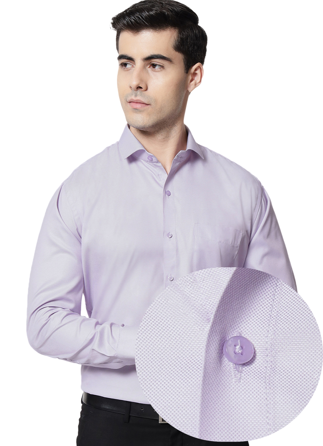 Black and White Shirts Lavender Dobby Shirt