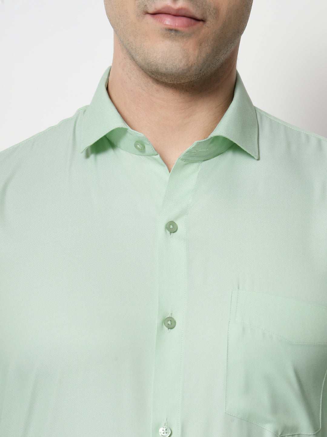 Black and White Shirts Pista Green Dobby Shirt