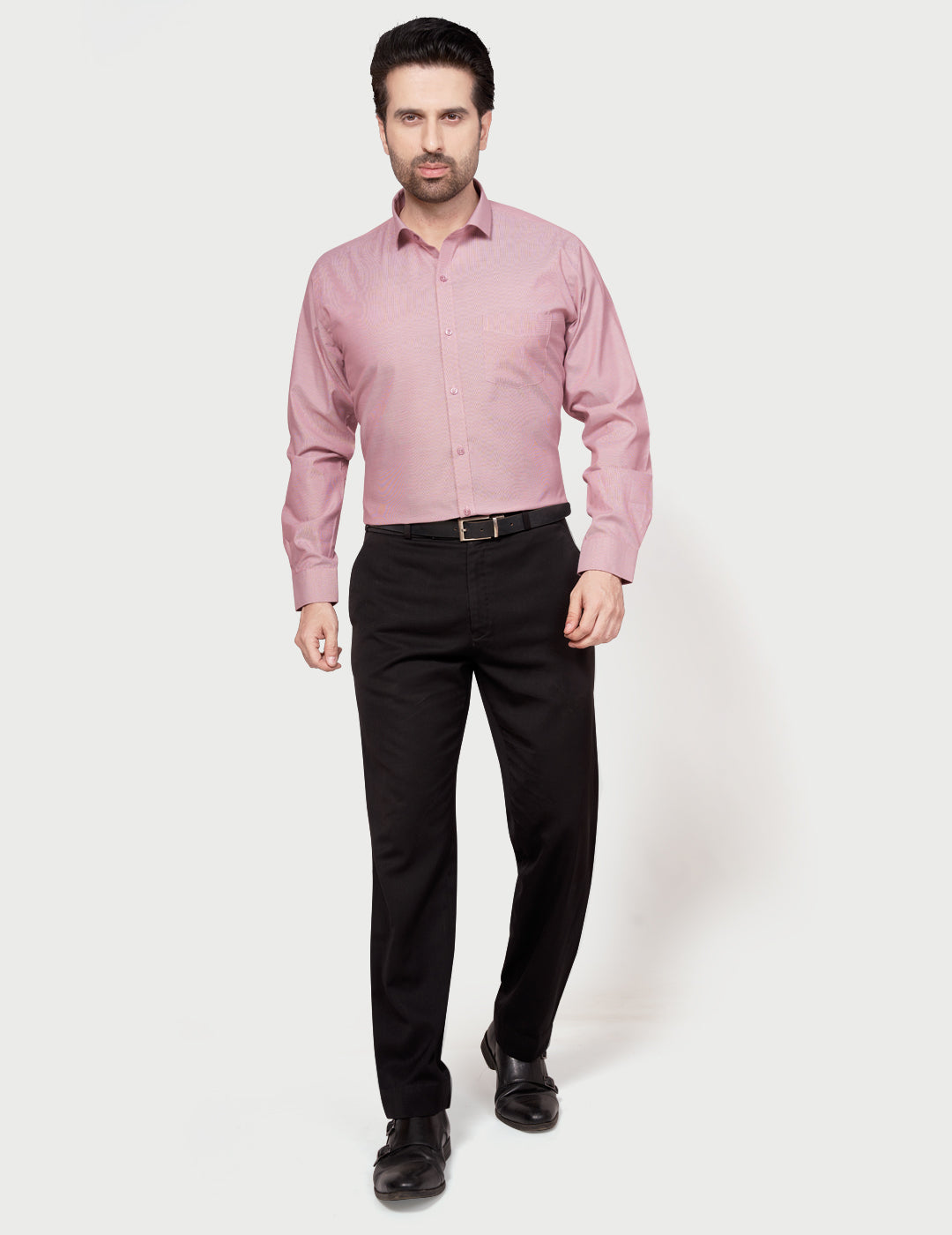 Black & White Men's Formal Shirt Dark Pink