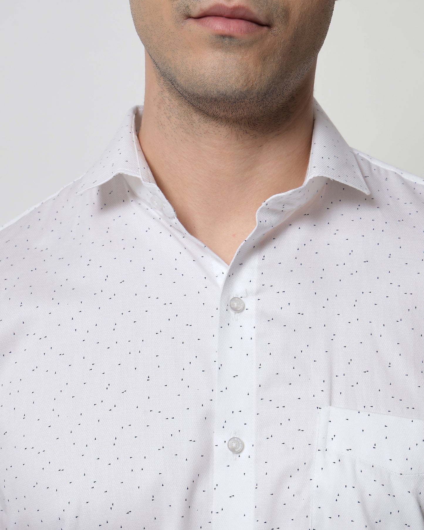 Men's Dot Pattern Print Shirt - Medium / Midnight Blue